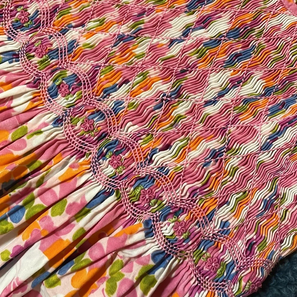 Summer Dress (Girls’ Smocked Sundress, Copper Key) - Picture 3 of 5